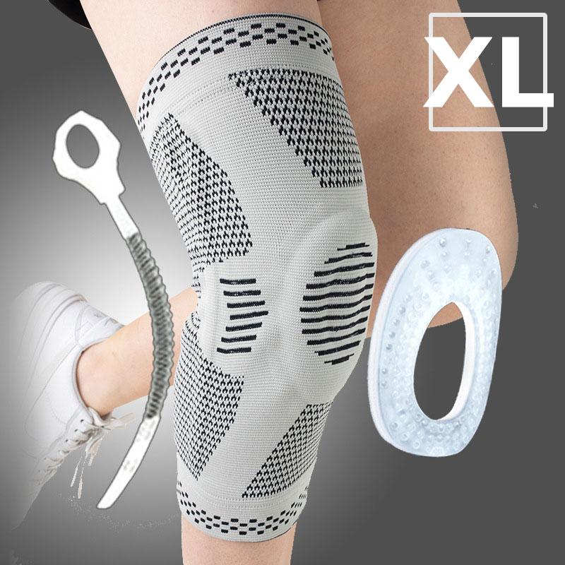 Фиксатор коленного сустава с силиконовой вставкой и пружинной опорой - бандаж на колено - ортопедический