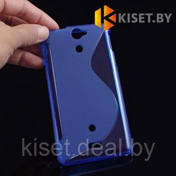 Силиконовый чехол для Sony Xperia V, синий с волной