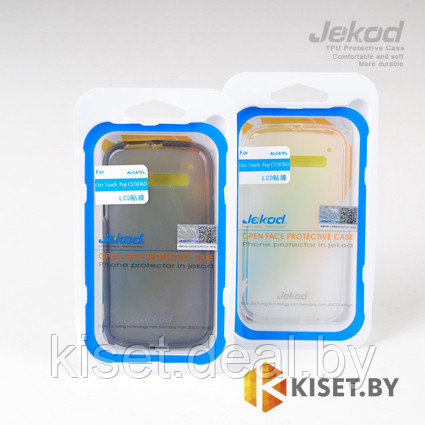 Силиконовый чехол Jekod с защитной пленкой для Alcatel One Touch Pop S3 5050Y, черный - фото 2 - id-p211328705