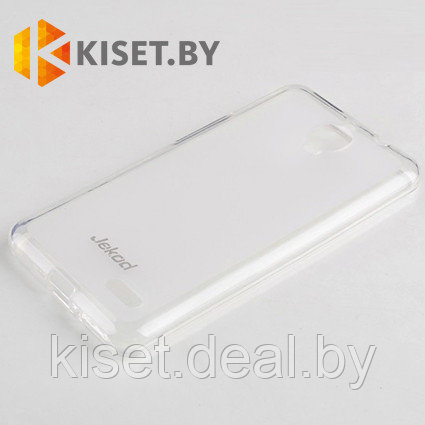 Силиконовый чехол Jekod с защитной пленкой для Alcatel One Touch Idol Alpha 6032X, белый - фото 1 - id-p211328706