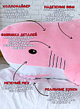 Мягкая игрушка Акула 100 см Розовая, фото 5