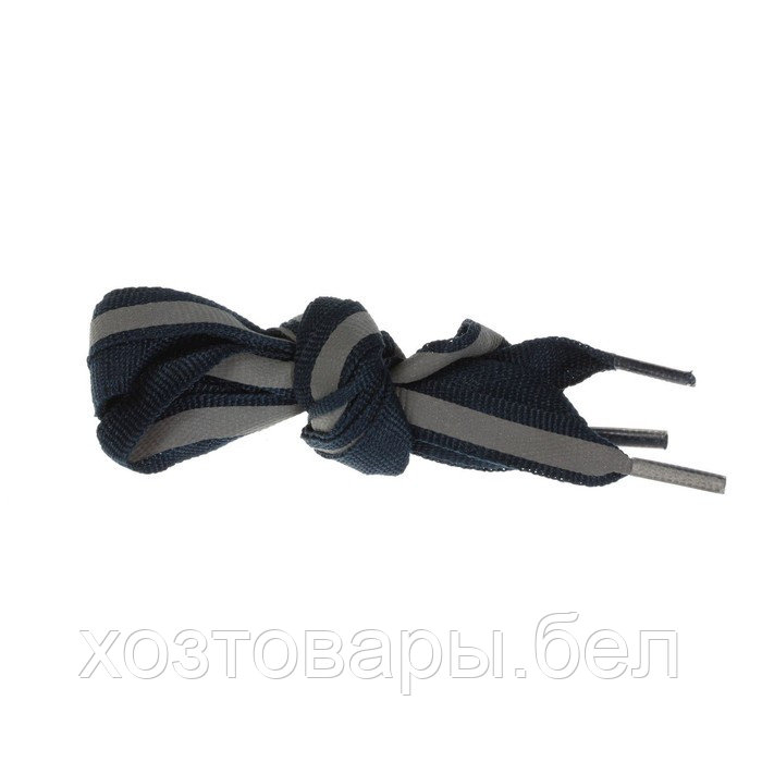 Шнурки с плоск сечением со светоотраж полосой 10мм 70см (пара) тёмно-синие - фото 4 - id-p211339919