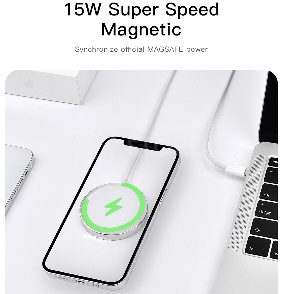 Беспроводное зарядное устройство MagSafe Charger 15W - фото 4 - id-p208356061