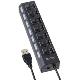 USB-HUB концентратор Perfeo (7 Port), чёрный