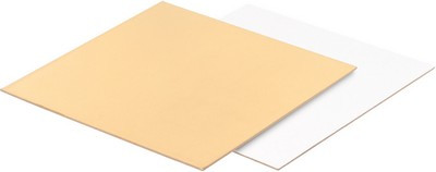Подложка для торта усиленная, 260х260 мм (толщина 1,5мм), золото/жемчуг, из фольгированного картона - фото 1 - id-p211354204