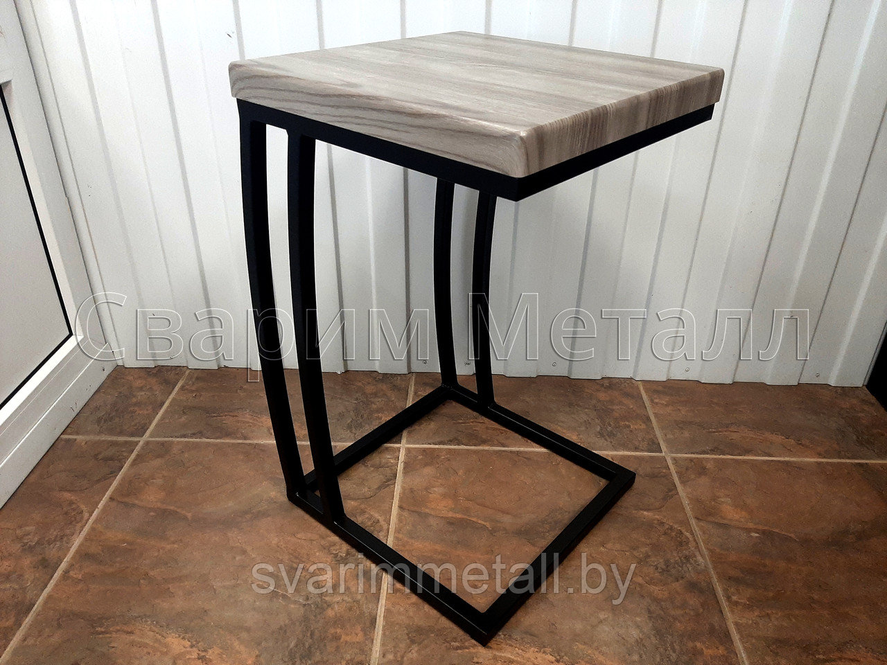 Столик приставной, в стиле лофт (LOFT), для ноутбука, в форме "Г" - фото 3 - id-p211354844