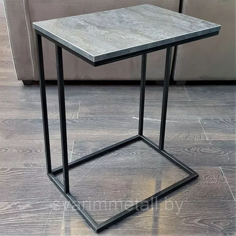 Столик приставной, в стиле лофт (LOFT), для ноутбука, в форме "С" - фото 9 - id-p211356166