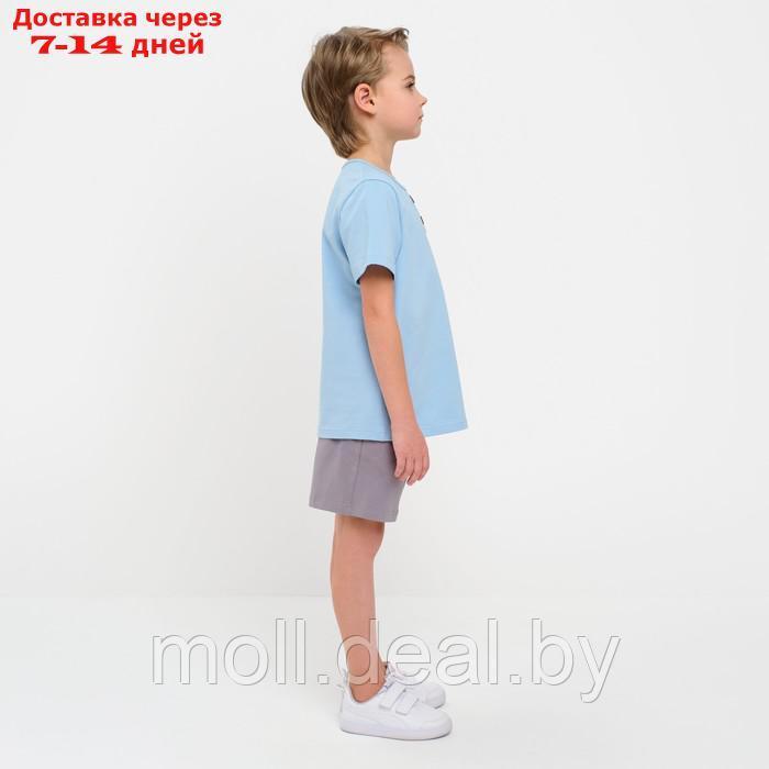 Комплект для мальчика (футболка, шорты) MINAKU цвет св-голубой/серый, рост 98 - фото 3 - id-p211317230