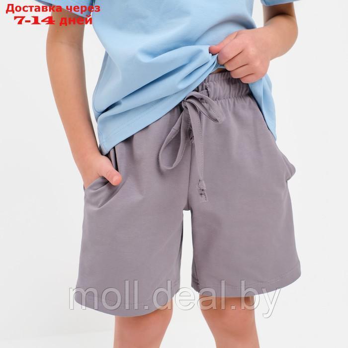 Комплект для мальчика (футболка, шорты) MINAKU цвет св-голубой/серый, рост 98 - фото 6 - id-p211317230