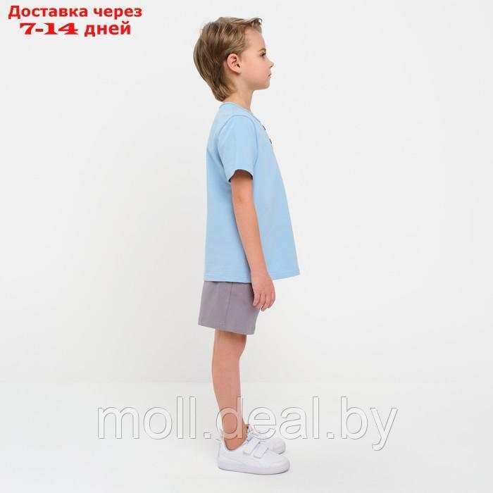 Комплект для мальчика (футболка, шорты) MINAKU цвет св-голубой/серый, рост 134 - фото 3 - id-p211317236