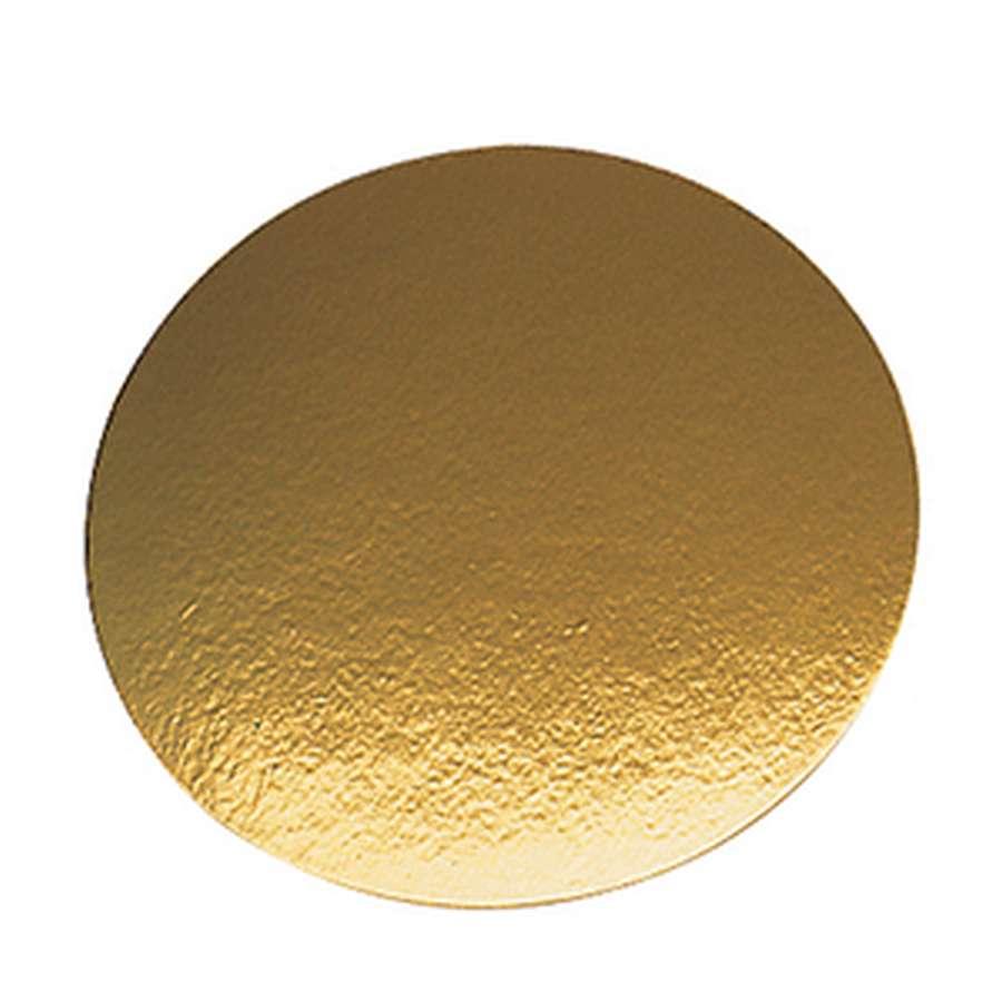 Подложка для торта "Кондитер" односторонняя, D24 см (толщина 2.5мм), золото - фото 1 - id-p211356755