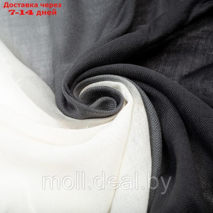 Палантин женский, цвет чёрный/молочный, размер 70х170 см - фото 3 - id-p211314090