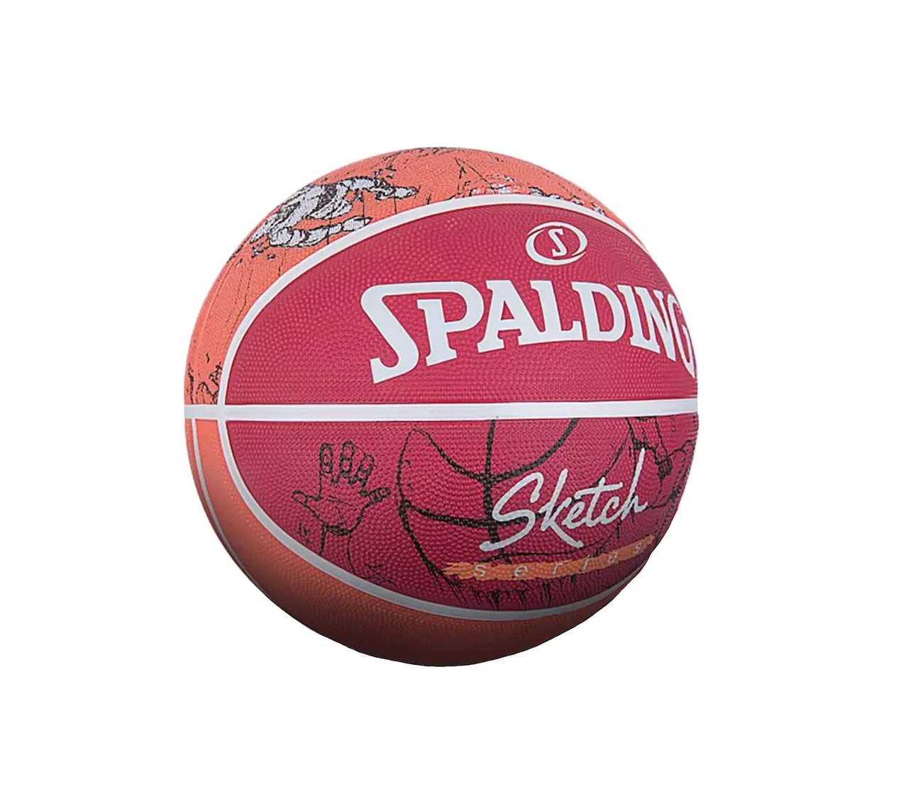 Мяч баскетбольный 7 SPALDING Sketch red - фото 3 - id-p211355937