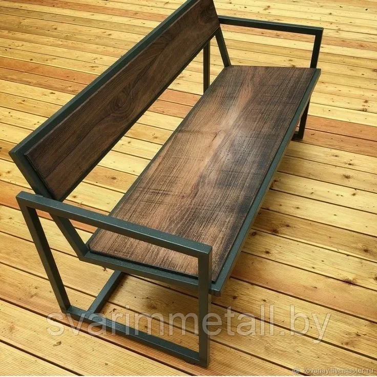 Скамейка в стиле лофт (LOFT), из металла - фото 5 - id-p211357051