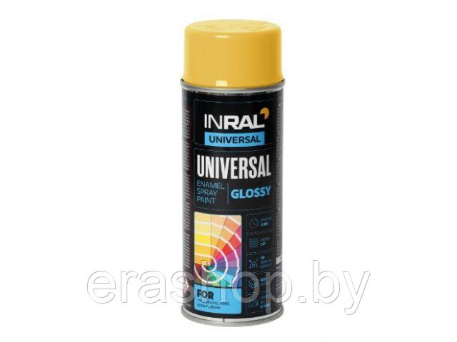Краска-эмаль аэроз. универсальная светло-желтый INRAL 400мл (1003) (Цвет светло-желтый глянц.) - фото 1 - id-p209800448
