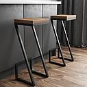 Стул барный в стиле лофт (LOFT), из металла, со спинкой, фото 7