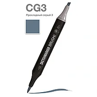Маркер перманентный двусторонний "Sketchmarker Brush", CG3 прохладный серый 3