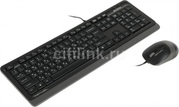 Комплект (клавиатура+мышь) A4TECH Fstyler F1010, USB, проводной, черный и серый [f1010 grey] - фото 1 - id-p211204159