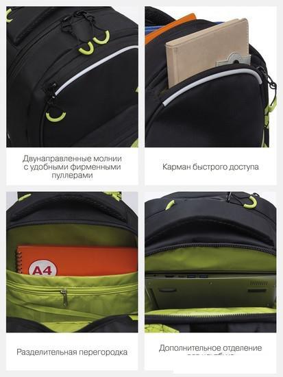 Школьный рюкзак Grizzly RU-423-14 (зеленый) - фото 7 - id-p209926980