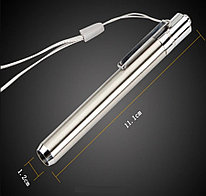 Ультрафиолетовый фонарь, компактный, алюминиевый, в форме ручки, линза, работает от 1 батарейки AAA (395UV)