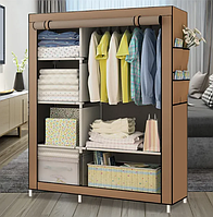 Складной шкаф Storage Wardrobe mod.88102 105 х 45 х 165 см. Трехсекционный (Коричневый)