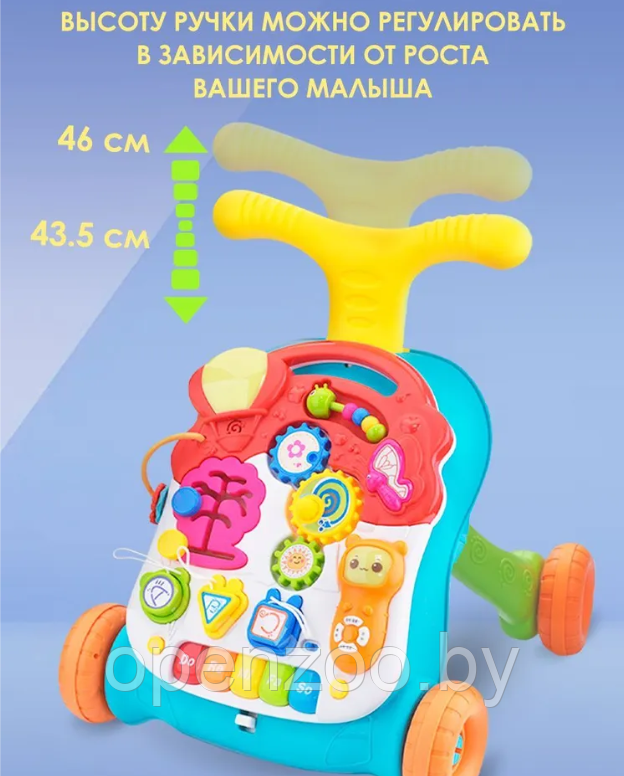 Развивающий детский игровой центр Musical stroller educational 3 в 1 (ходунки, пушкар каталка, столик с - фото 2 - id-p211382777