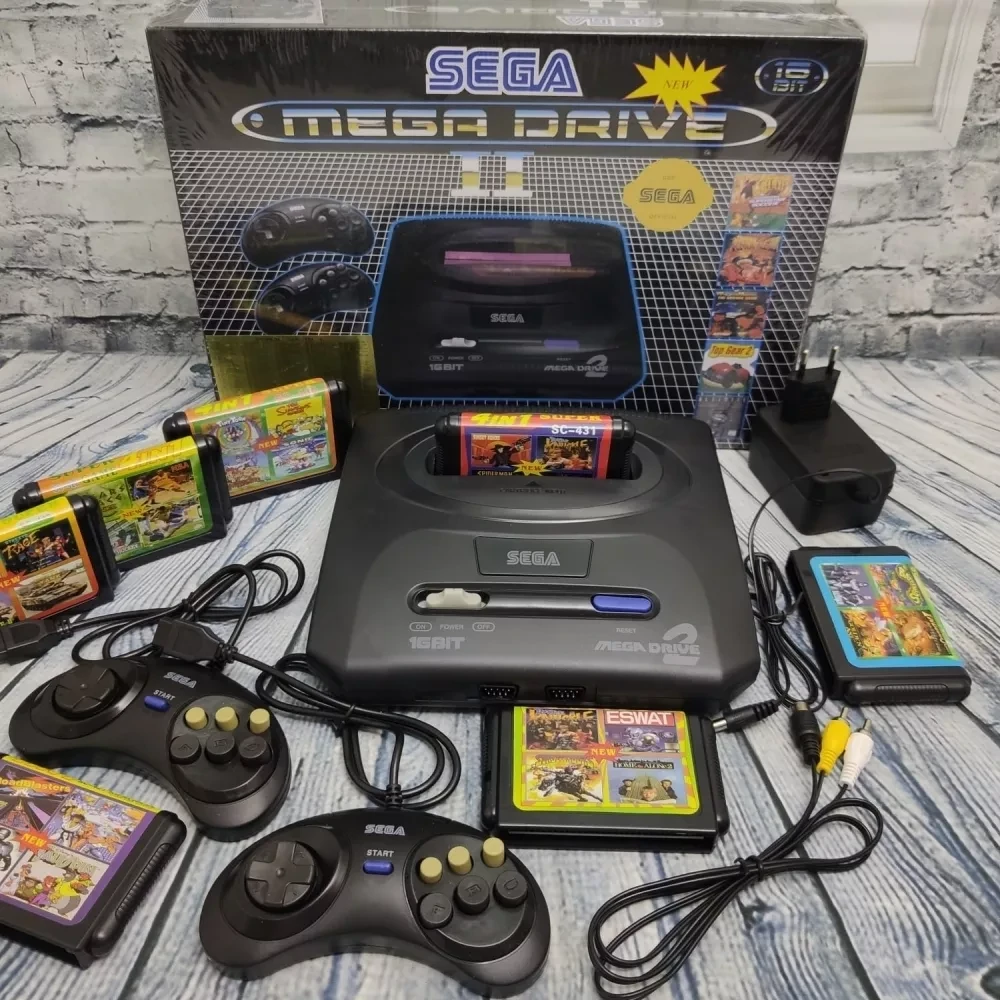 Игровая приставка 16 bit Sega Mega Drive 2 (Сега Мегадрайв) 5 встроенных игр, 2 джойстика. Оригинал - фото 2 - id-p211382424