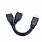 Кабель штекер USB - гнезда: 2xUSB (1 гнездо для передачи данных и питания, 2 гнездо для питания), фото 2