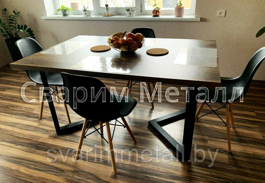 Стол обеденный, в стиле лофт (LOFT), из металла - фото 2 - id-p211389187