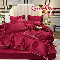 Комплект постельного белья Good Sleep Премиум, Жатка Евро размер. Красный