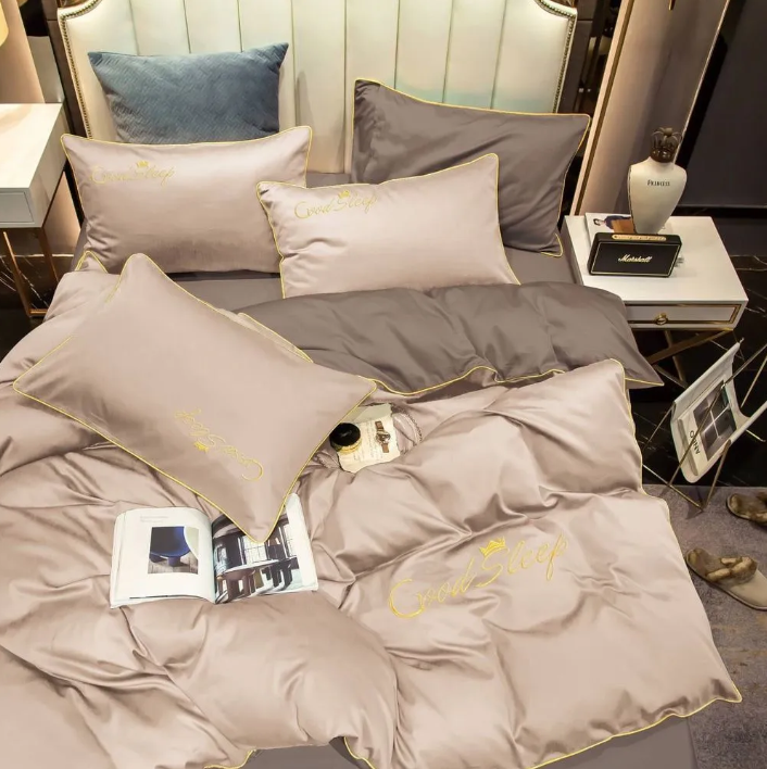 Комплект постельного белья Good Sleep Премиум, Жатка, Евро размер. Кофе с молоком - фото 1 - id-p211394652