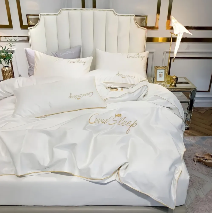 Комплект постельного белья Good Sleep Премиум, Жатка, Евро размер. Жемчужный - фото 1 - id-p211397408