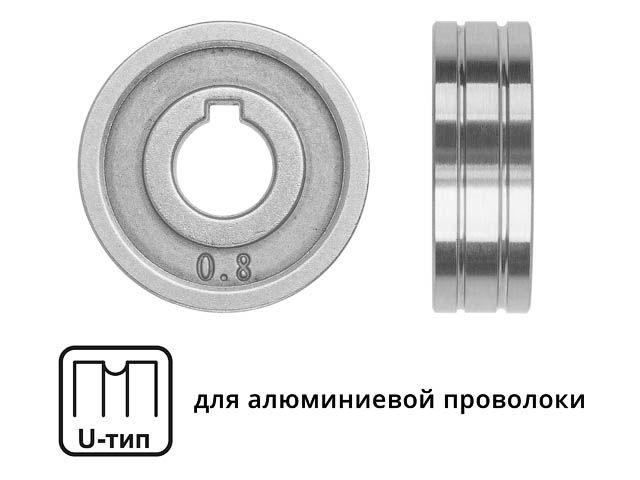 Ролик подающий ф 30/10 мм, шир. 10 мм, проволока ф 0,8-1,0 мм (U-тип) (для мягкой проволоки: алюминий)