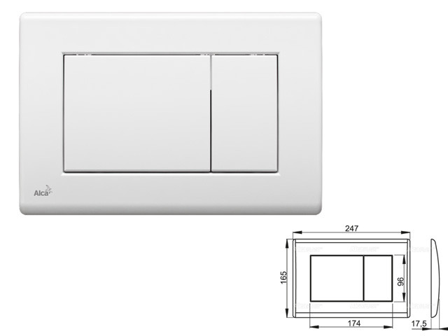 Кнопка управления для систем инсталляций (белая), Alcaplast - фото 1 - id-p211400017