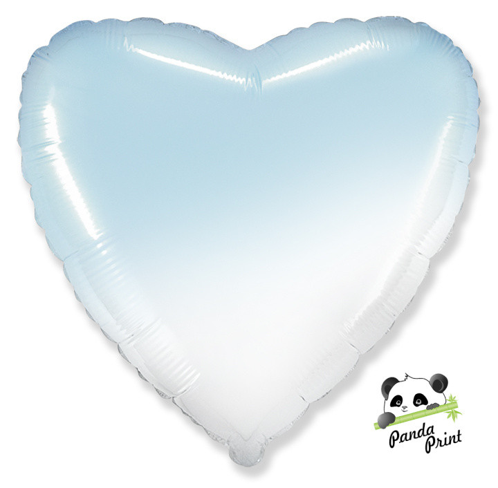 Шар фольгированный (18"/46 см) Сердце, голубой, Градиент - фото 1 - id-p211400878
