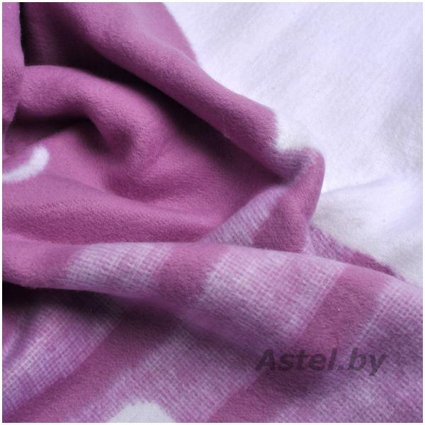 Одеяло детское байковое х/б 140х100 Ермолино ПРЕМИУМ (валериана мишка) фиолетовый - фото 4 - id-p211400916