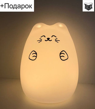 Силиконовый светильник ночник Котик Мяшки-светяшки+ подарок