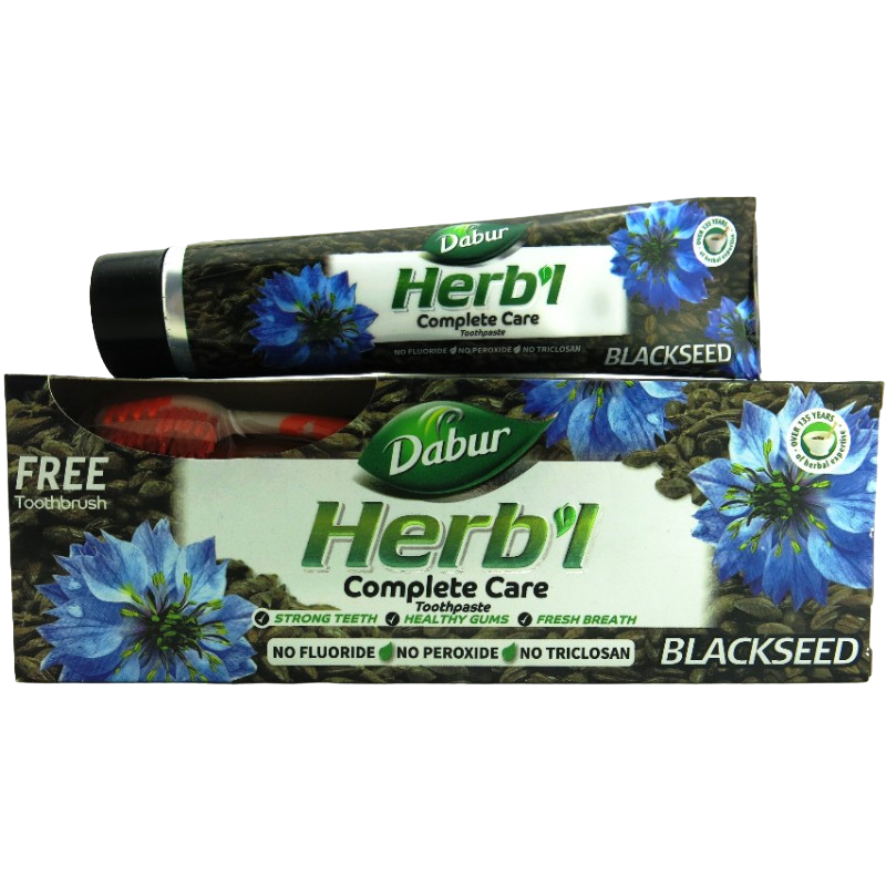 Зубная паста Дабур Черный тмин Dabur Black Seed со щеткой в комплекте, 150 гр - фото 1 - id-p211401331