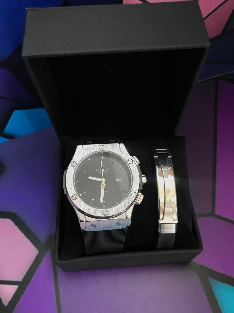 Мужской подарочный набор часы и браслет в коробке+ подарок - фото 4 - id-p211402419