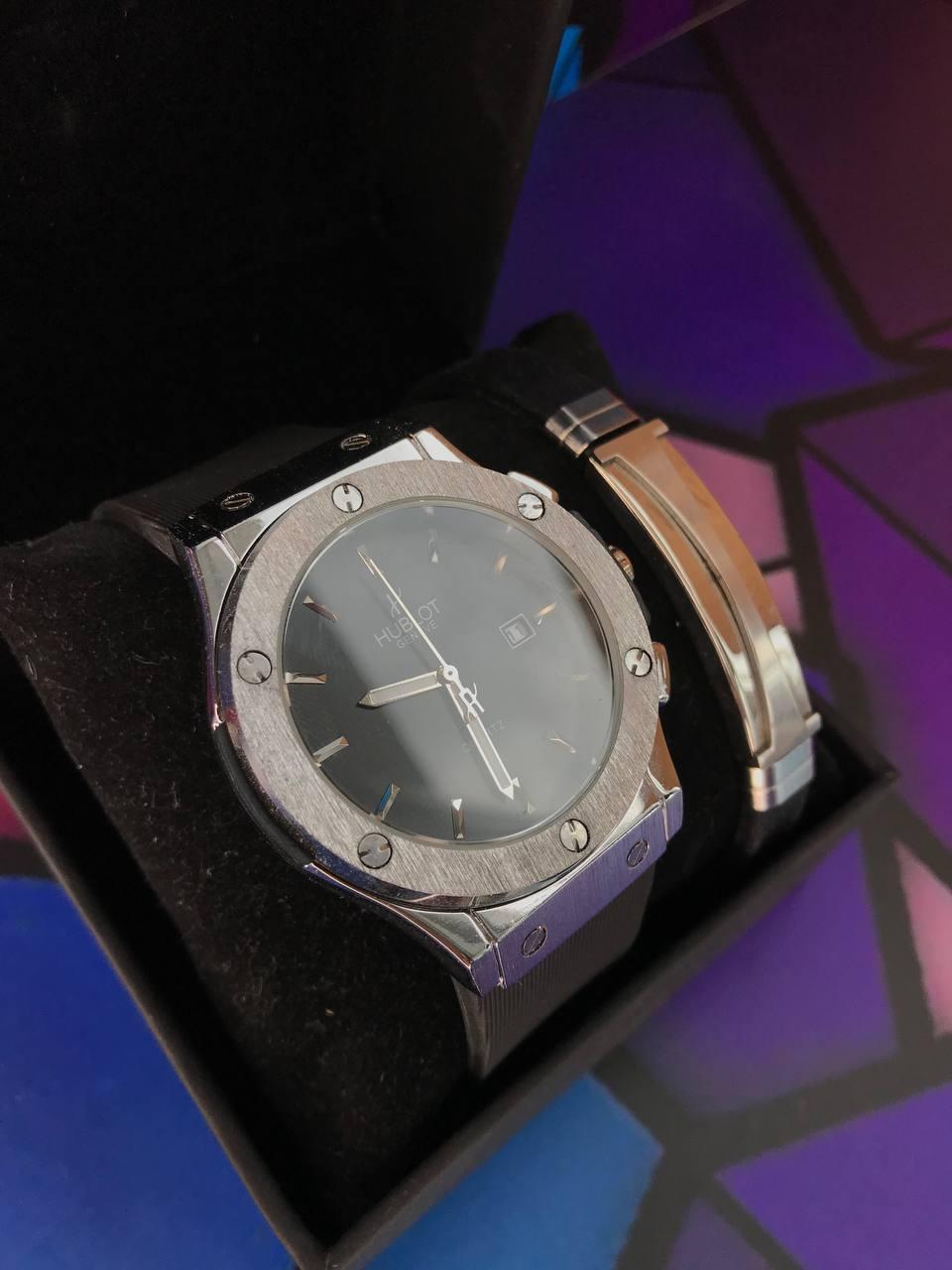 Мужской подарочный набор часы и браслет в коробке+ подарок - фото 5 - id-p211402419