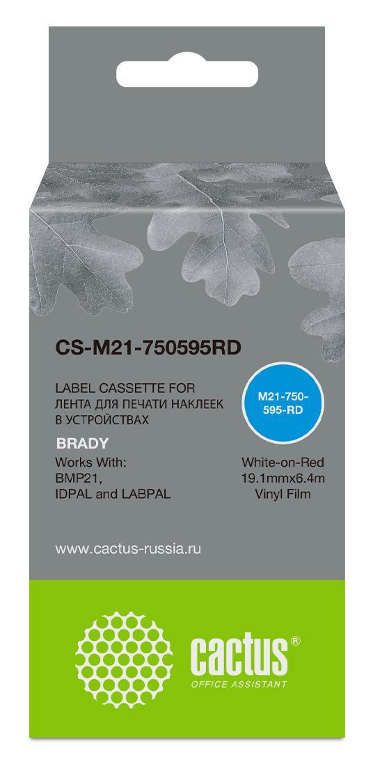 Картридж ленточный Cactus CS-M21-750595RD белый для Brady BMP21-PLUS, BMP21-LAB - фото 1 - id-p206781042
