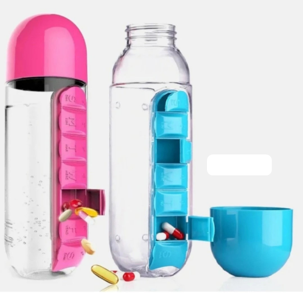 Таблетница-органайзер на каждый день Pill & Vitamin Organizer с бутылкой для воды - фото 3 - id-p175619087