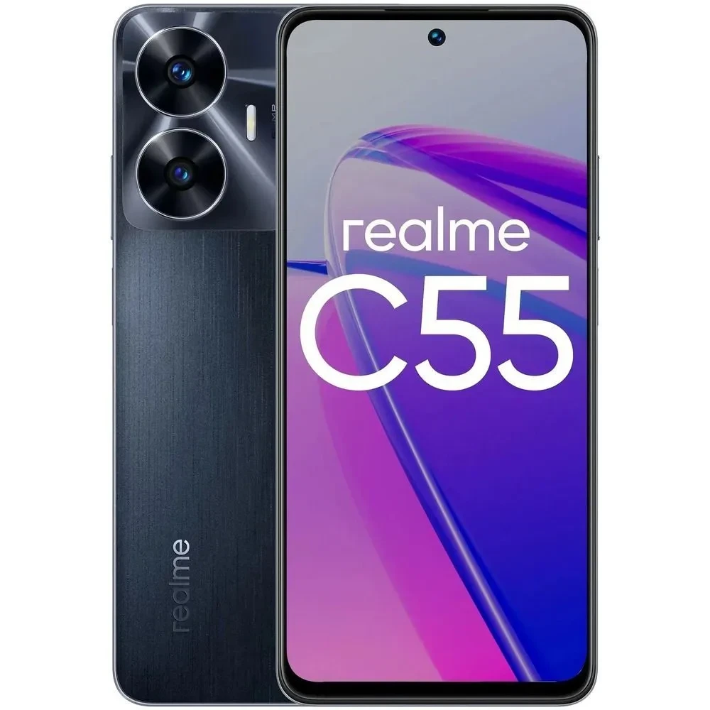 Смартфон Realme C55 8GB/256GB с NFC Черный - фото 1 - id-p211402610