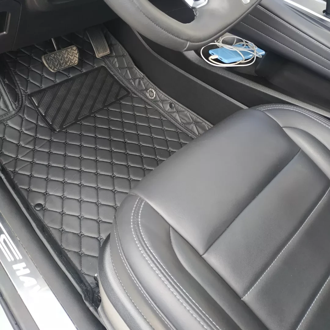 Коврики в салон BMW 7-series (F01) 2008-2015 Эко-Кожа Ромб .(цвет Черный) - фото 1 - id-p211404555