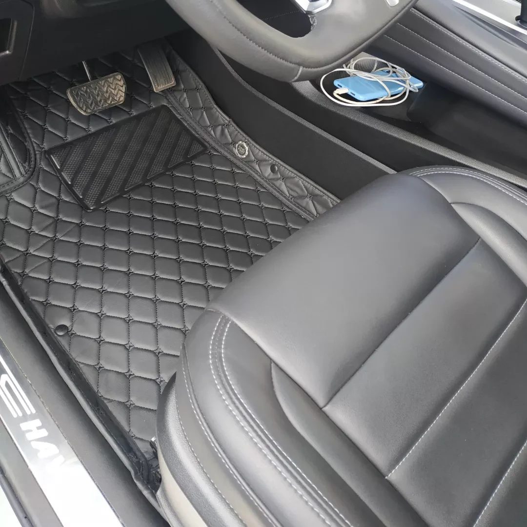 Коврики в салон Mercedes-Benz CL-Class III(C216) 2006-2014 Эко-Кожа Ромб .(цвет Черный)