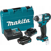 Makita TW160DWAE, Аккумуляторный ударн. гайковерт, 12В/2x2 Ач Li-ion, 0-3600/0-2000 уд/мин, 160Нм, квадрат