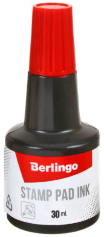 Краска штемпельная Berlingo 30 мл, красная - фото 1 - id-p211410476