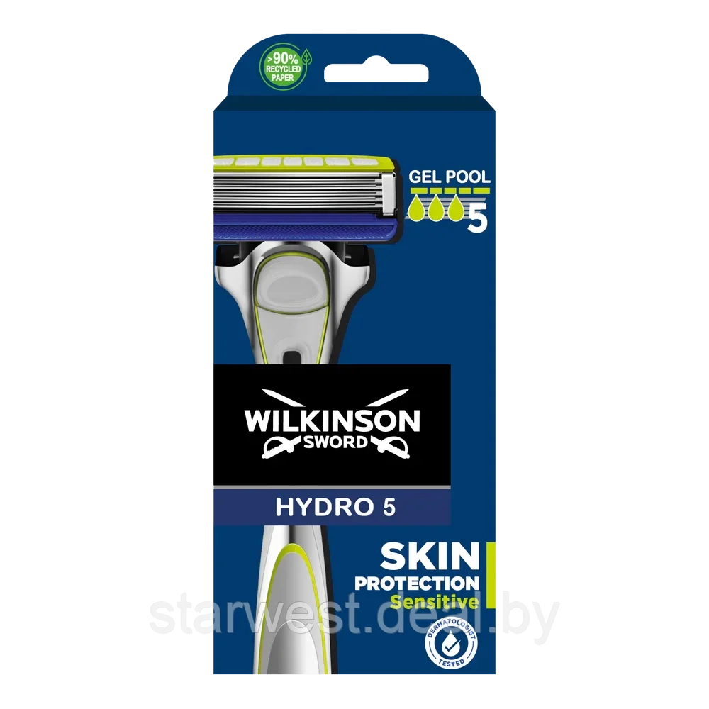 Wilkinson Sword / Schick Hydro 5 Sensitive с 1 кассетой Бритва / Станок для бритья мужской - фото 1 - id-p211410996