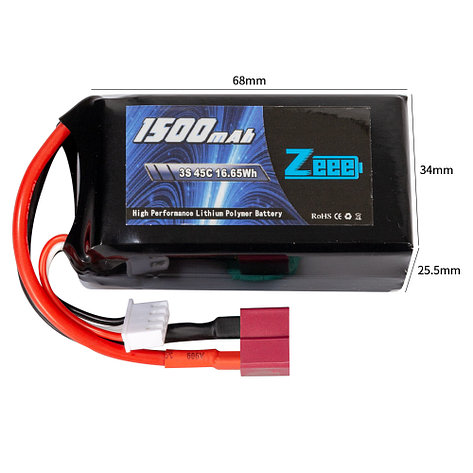 Аккумулятор Zeee Power 3s 11.1v 1500mah 45c SOFT, фото 2