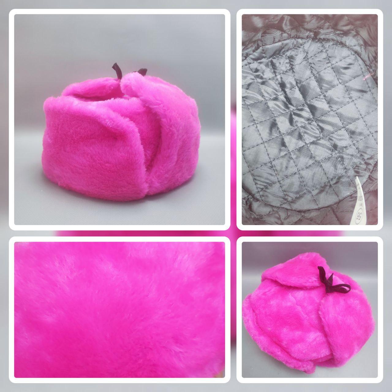 Шапка - ушанка сувенирная "Цветной мех" унисекс, Нежно-розовая 56 размер - фото 5 - id-p211411233